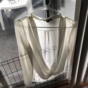 White Atmosphere Scoop Neck Blouse